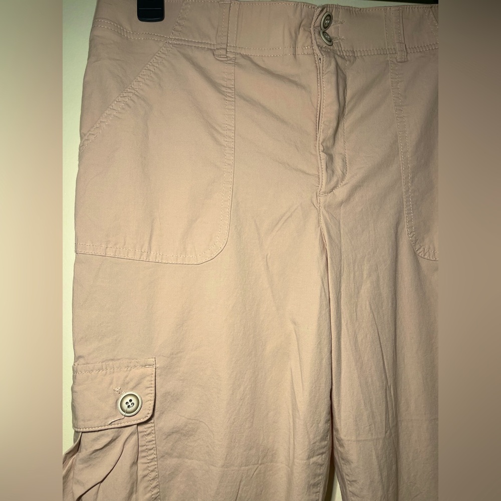 Democracy “Ab” Solution Women's Pink Cargo Crop Pants Size 14 - Picture 2 of 5
